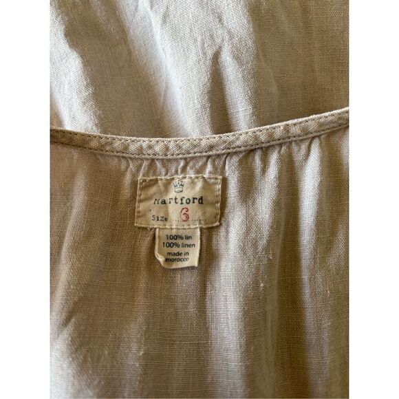 Hartford 100% Linen  Tan Sleeveless Dress Pockets Size 6 - Picture 2 of 10